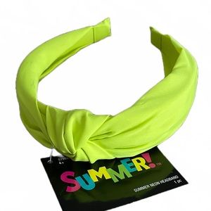 NWT) Summer Top Knot Headband Color:Neon Green 
Size:One Size fit most